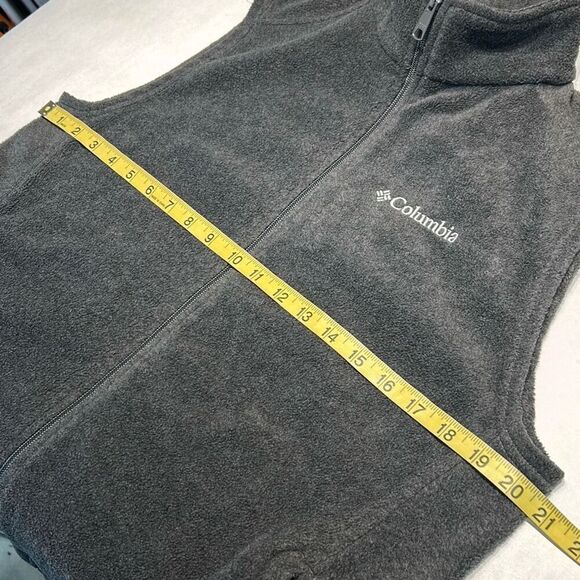 Columbia Mens Fleece Vest Gray Sz Small Zip Front Hand Pockets - Picture 6 of 7